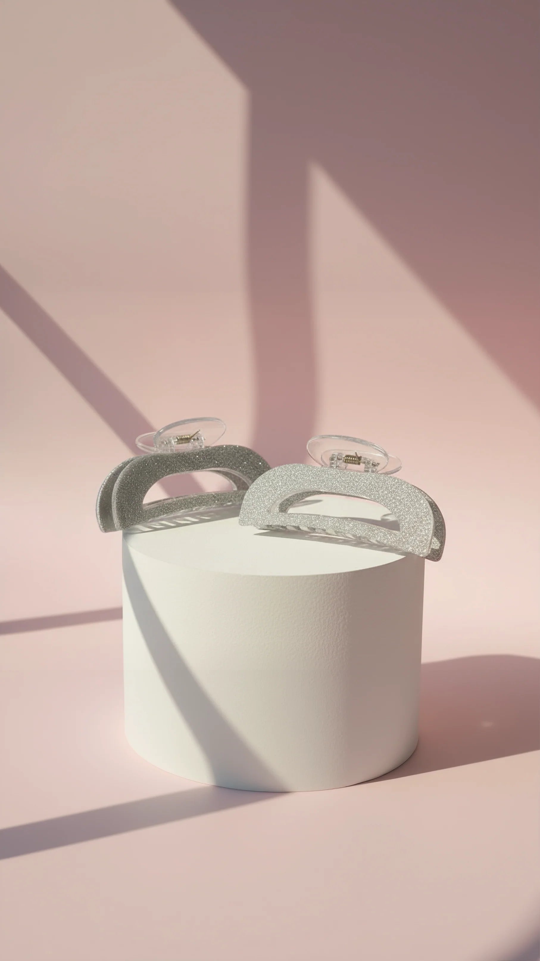 Sillver Glitter Hair Clamps Pack of 12