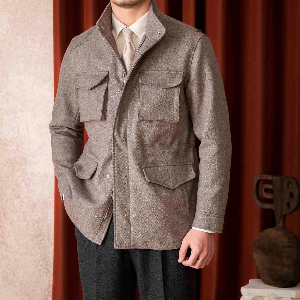 Wool Safari Jacket For Men - Amber Fashion UK