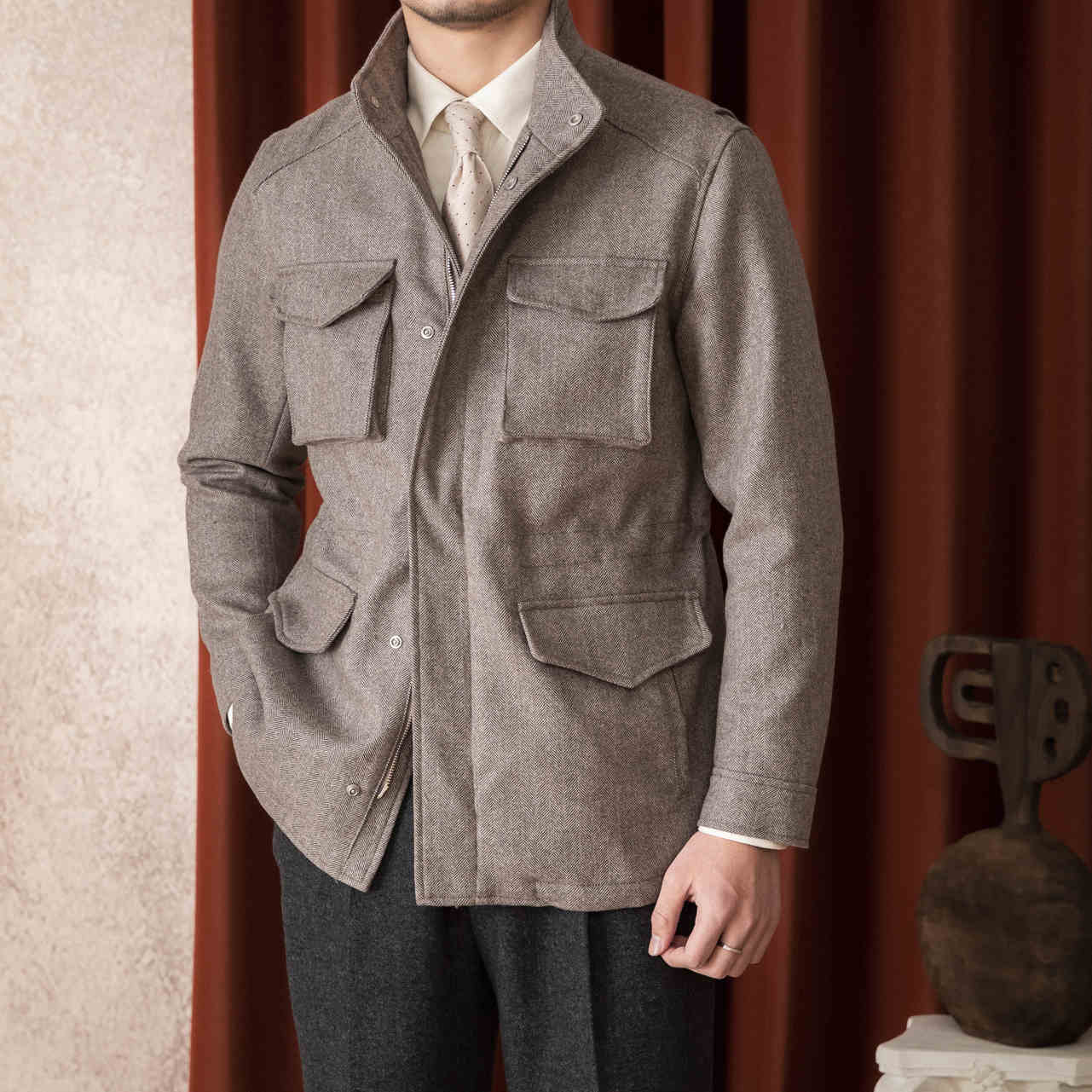 Wool Safari Jacket For Men - Amber Fashion UK