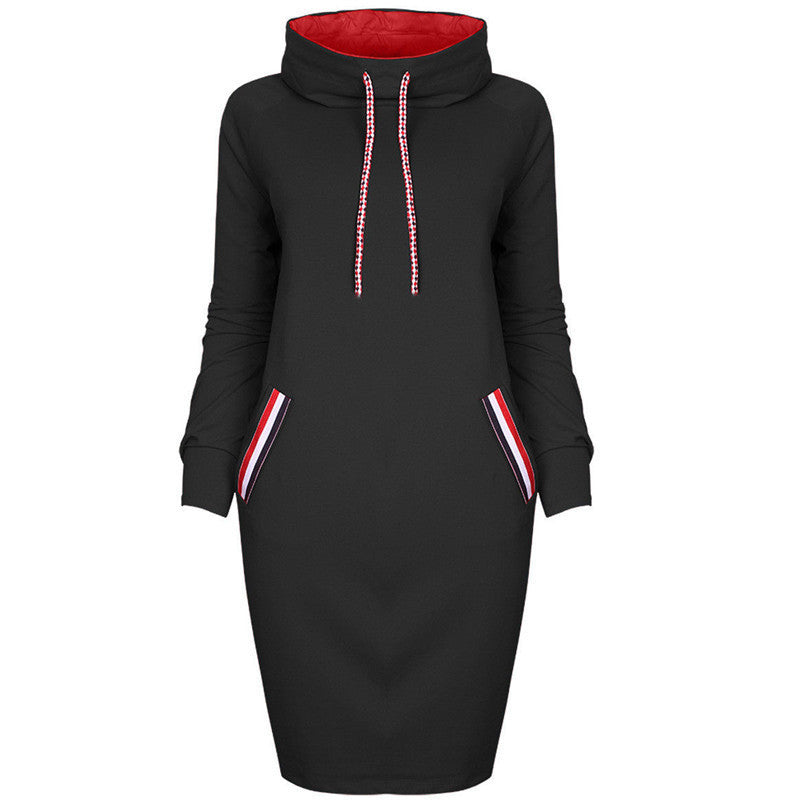 Ladies Winter Hooded Dresses Women Dress - Amber Fashion UK