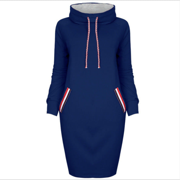 Ladies Winter Hooded Dresses Women Dress - Amber Fashion UK