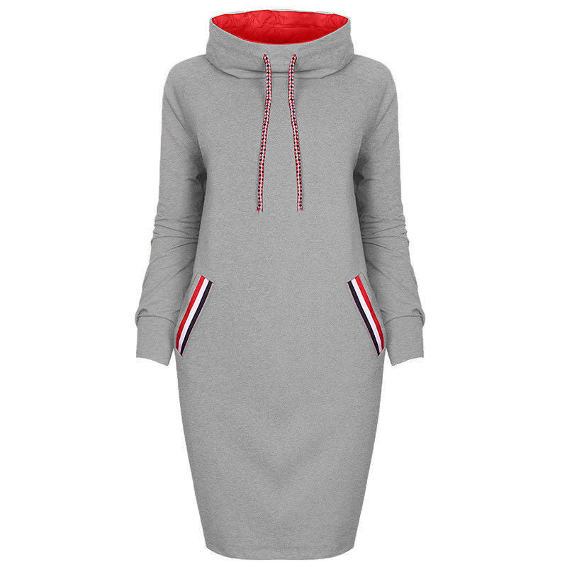 Ladies Winter Hooded Dresses Women Dress - Amber Fashion UK