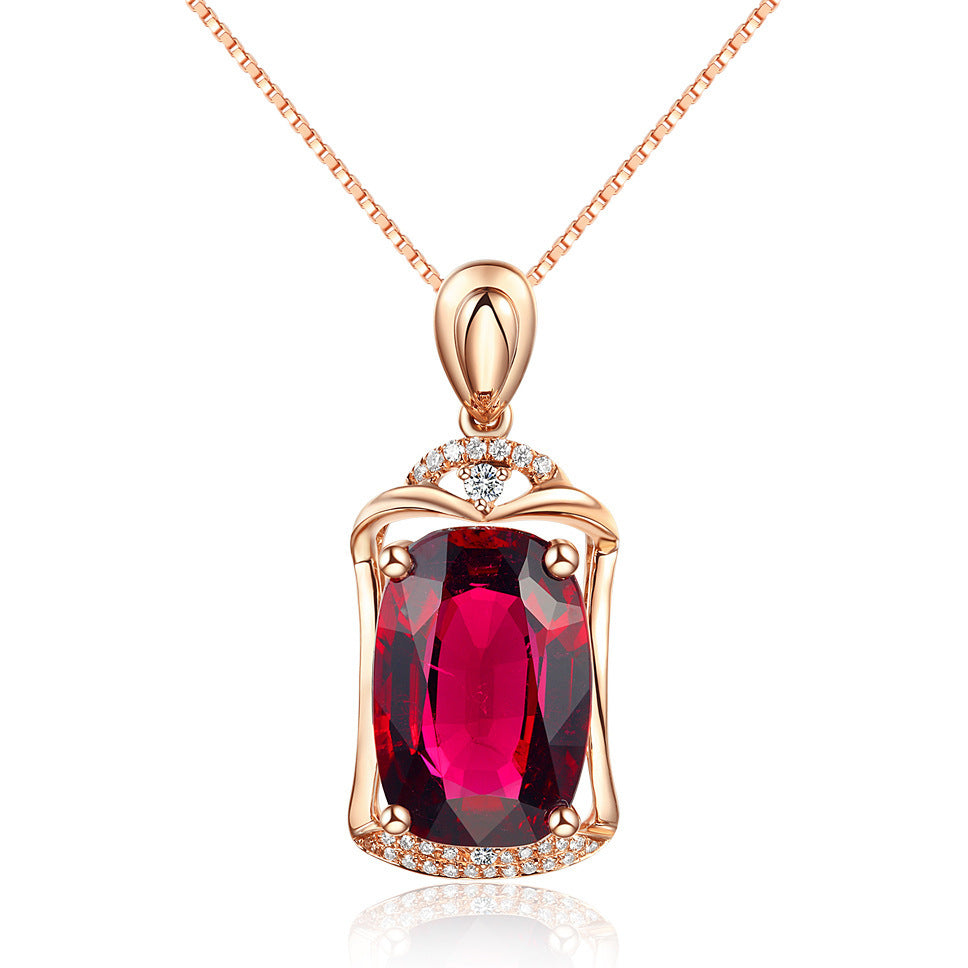Rose Red Big Gem Pendant - Amber Fashion UK
