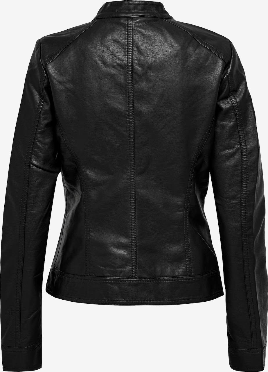 Women's Biker Style Leather Jacket | Black