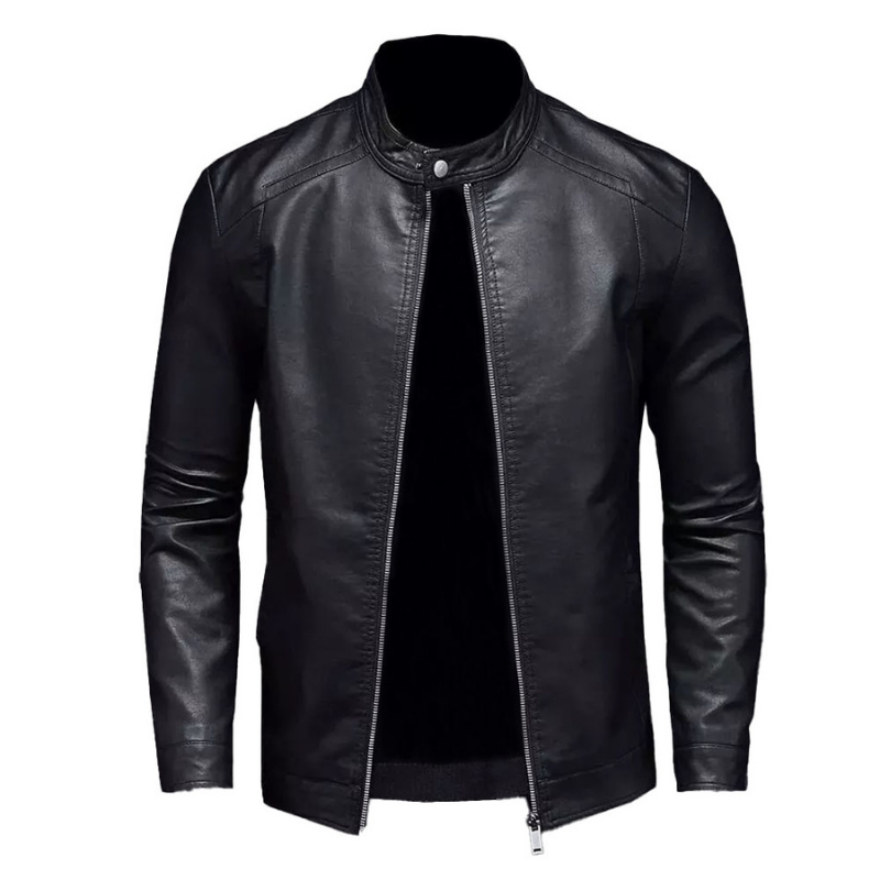 Men's Cafe Racer Leather Jacket | Black
