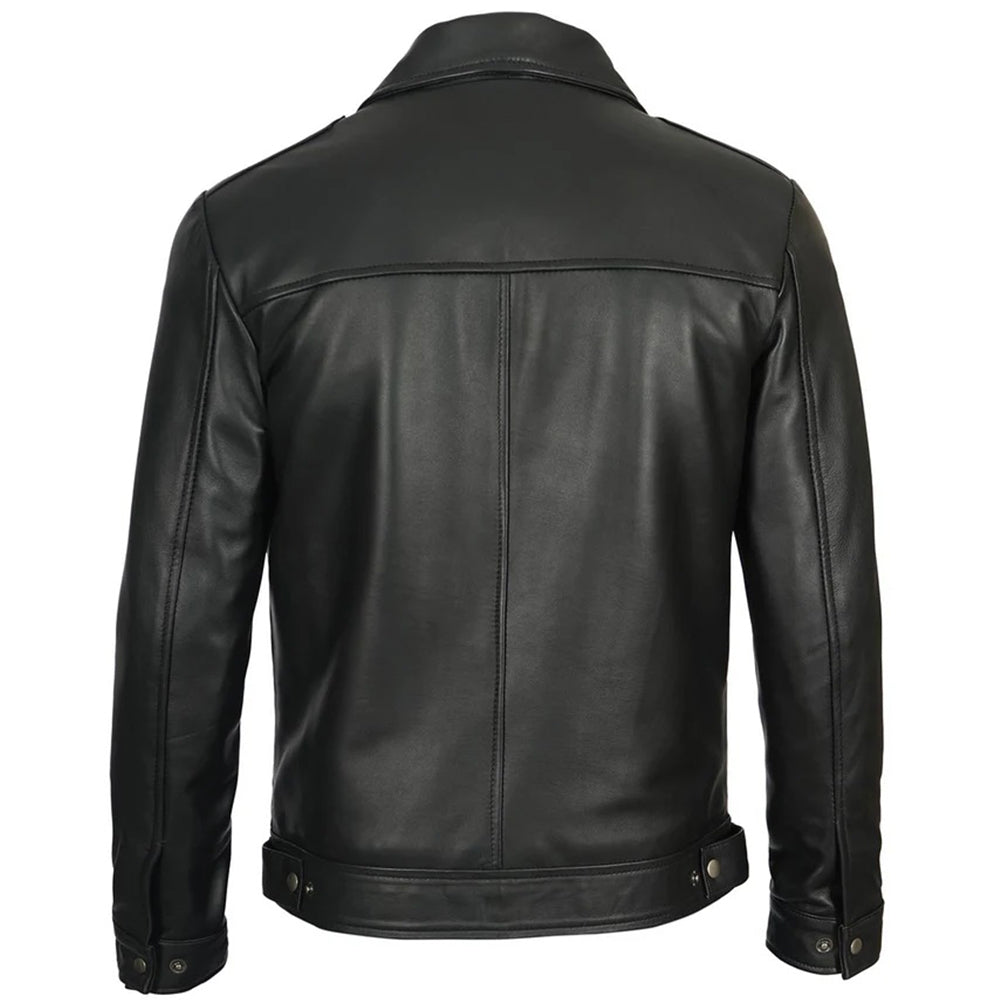 Men's Vintage Harrington Leather Jacket | Black