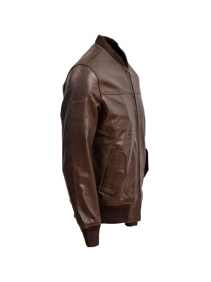 Men's Biker Pure Leather Jacket | Brown