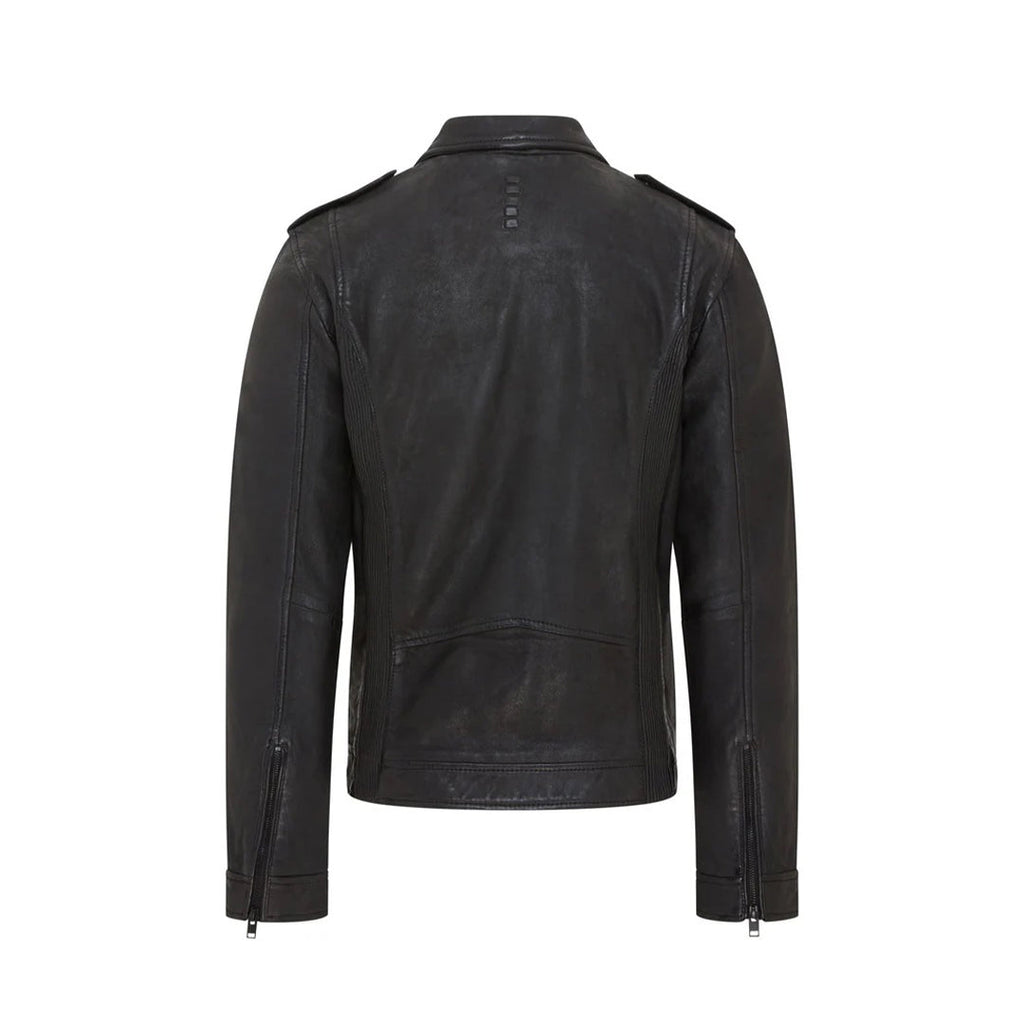 Men's Biker Style Leather Jacket | Black