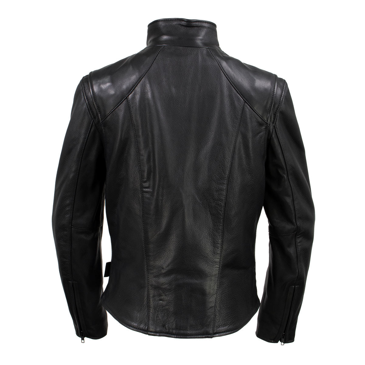 Women's Café Racer Motorcycle Leather Jacket | Black