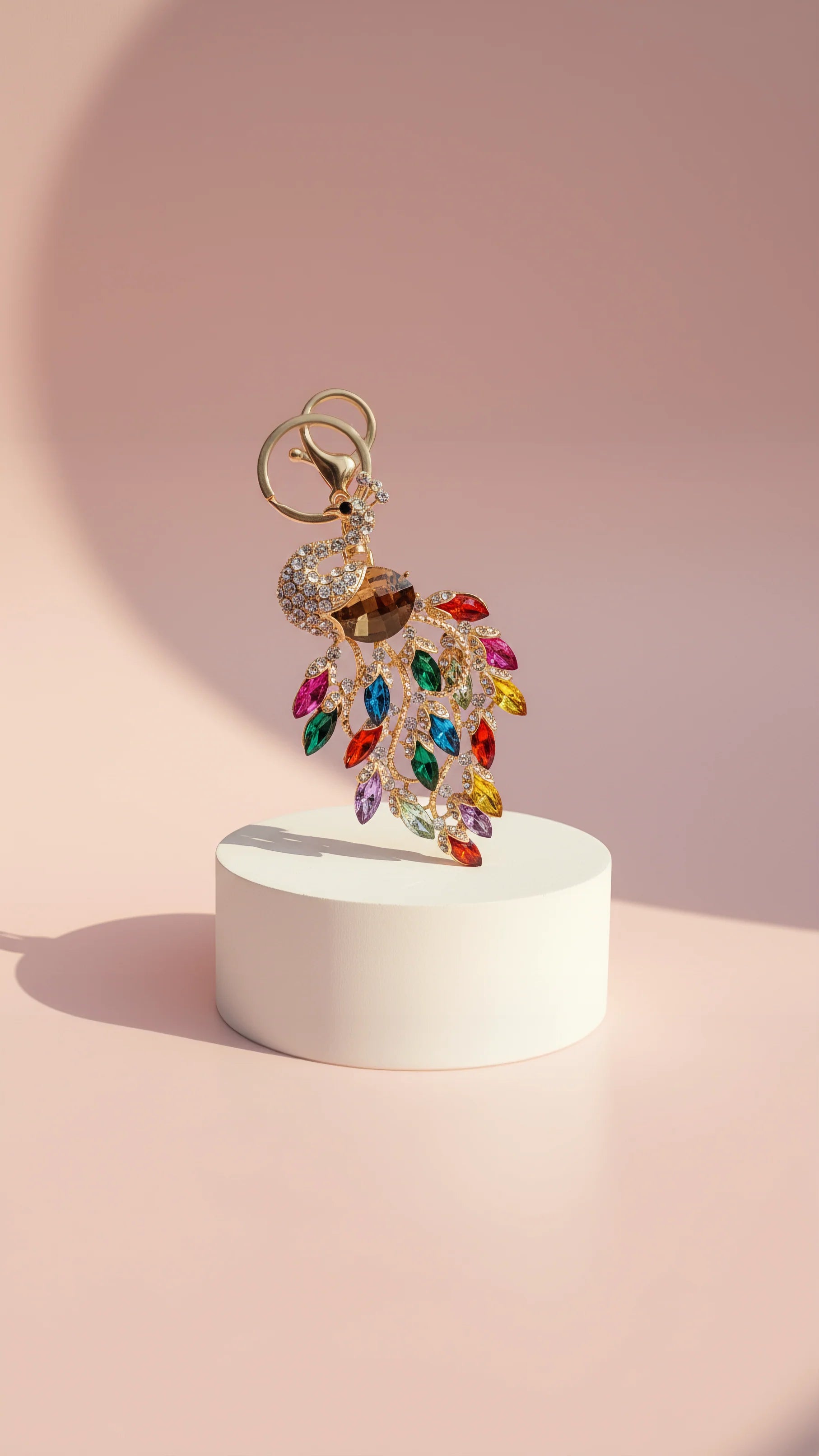 Crystal Peacock Key Ring & Bag Charm