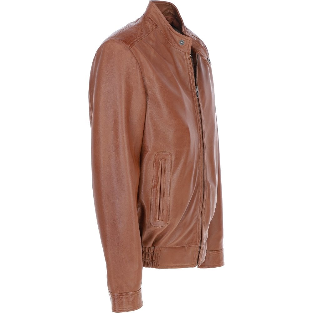 Men's Genuine Leather Bomber Jacket | Brown