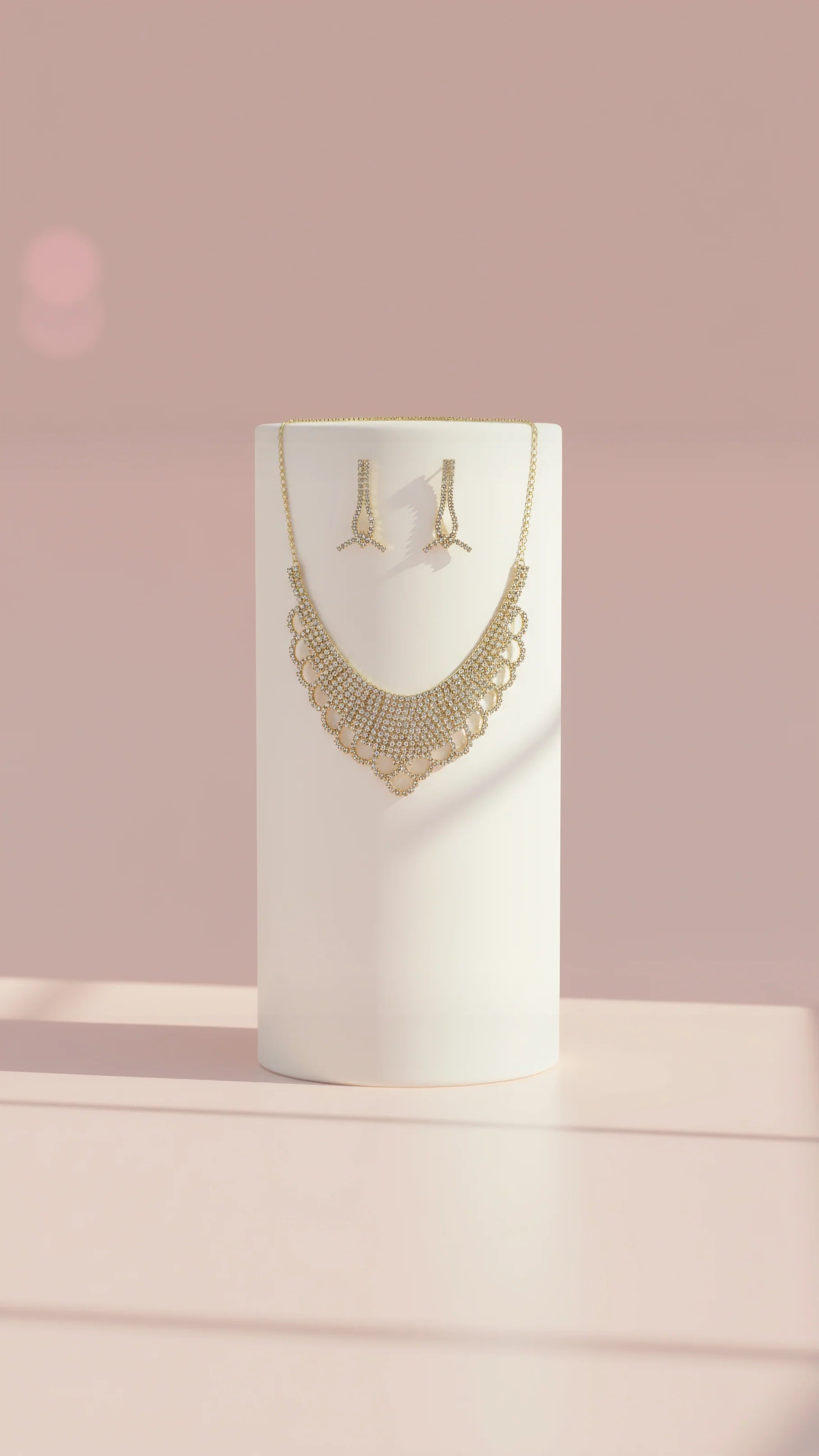 Crystal Collar Necklace & Earrings Set
