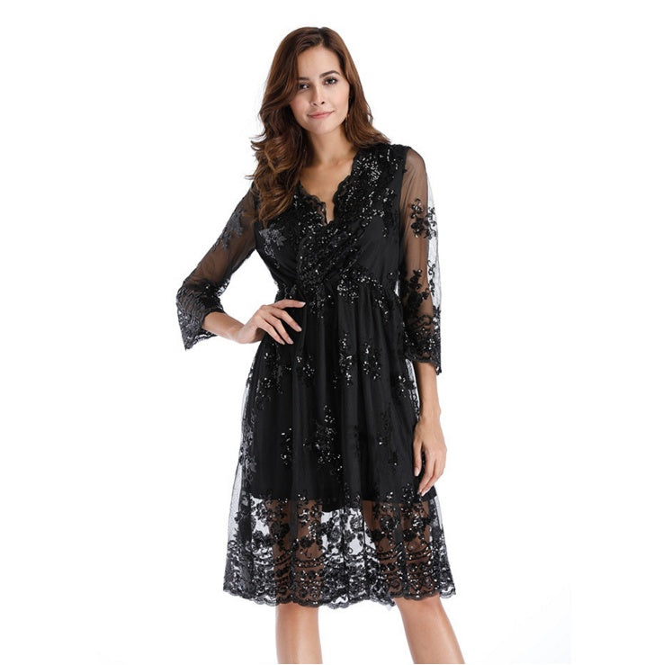 V neck party dress - Amber Fashion UK