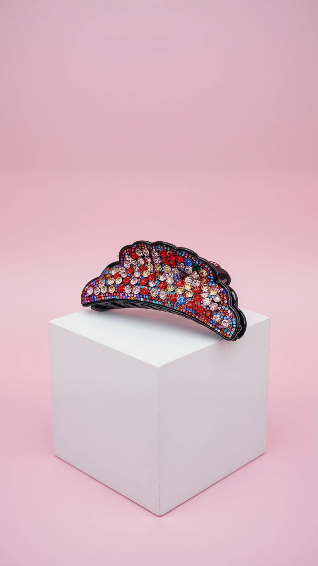 Round Maxi Crystal Hair Clamps Pack of 12