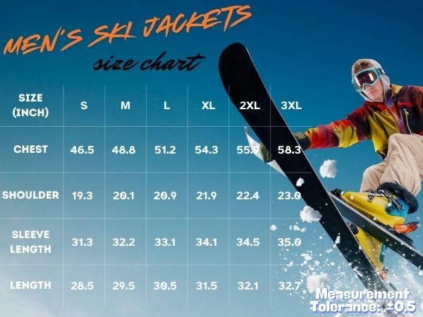 TACVASEN Men's Waterproof Fleece Mountain Jacket Windproof Warm Ski Jacket Multi-Pockets