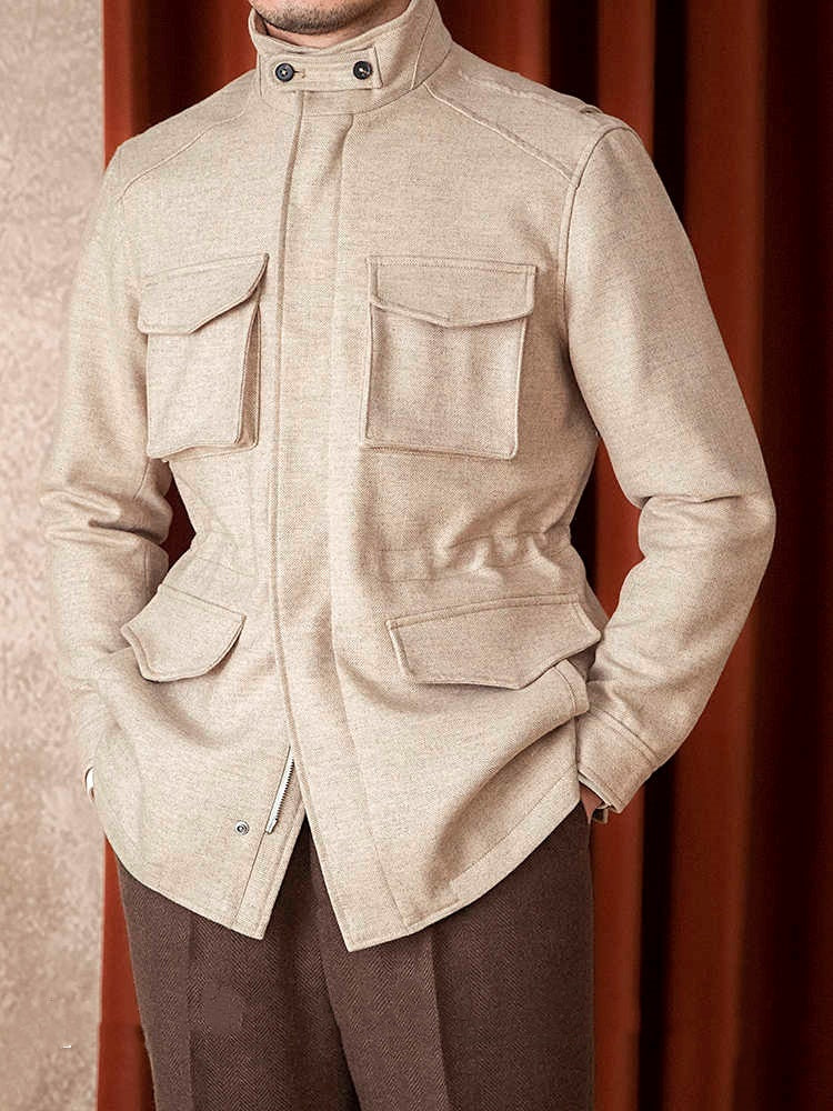 Wool Safari Jacket For Men - Amber Fashion UK