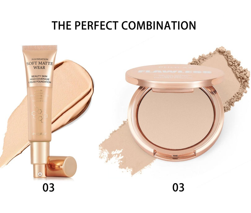 PHOFAY Matte Setting Pressed Powder - Amber Fashion UK