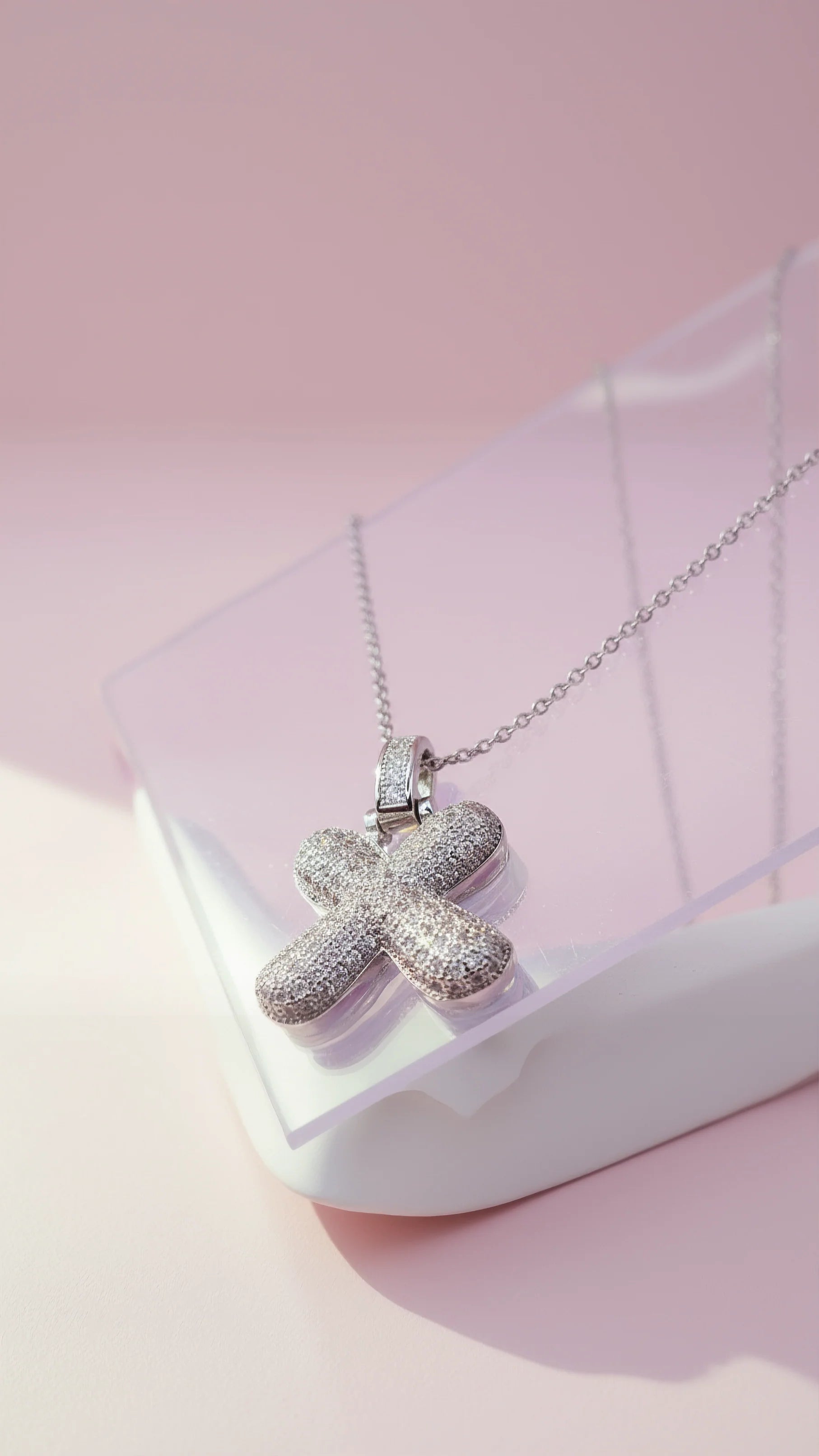 Initial Bubble Letter Crystal Necklace