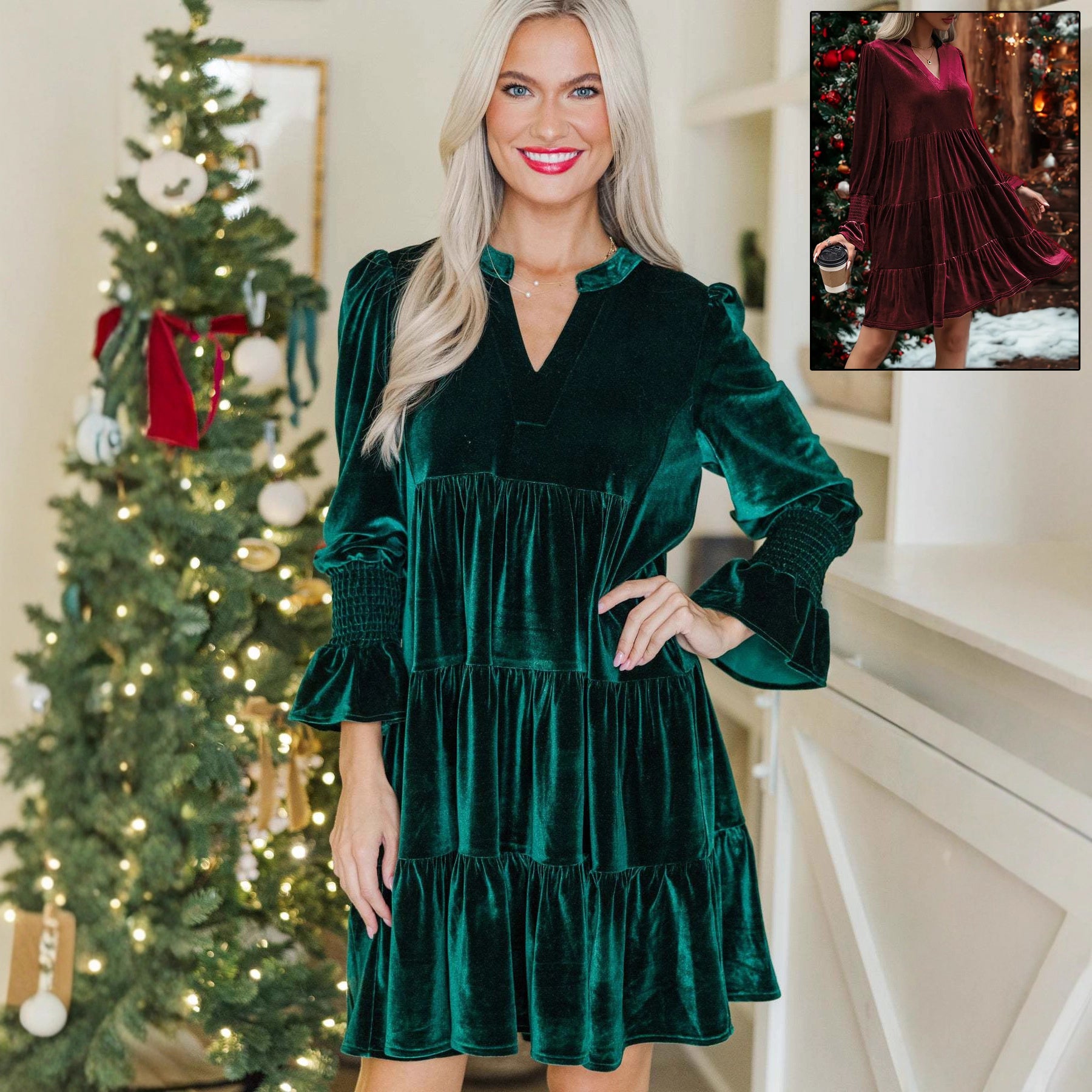 Long Sleeve Christmas Skirt - Amber Fashion UK
