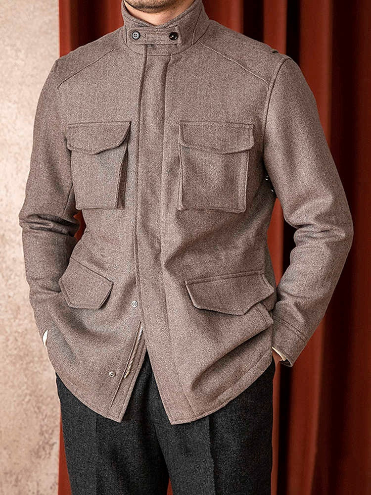 Wool Safari Jacket For Men - Amber Fashion UK