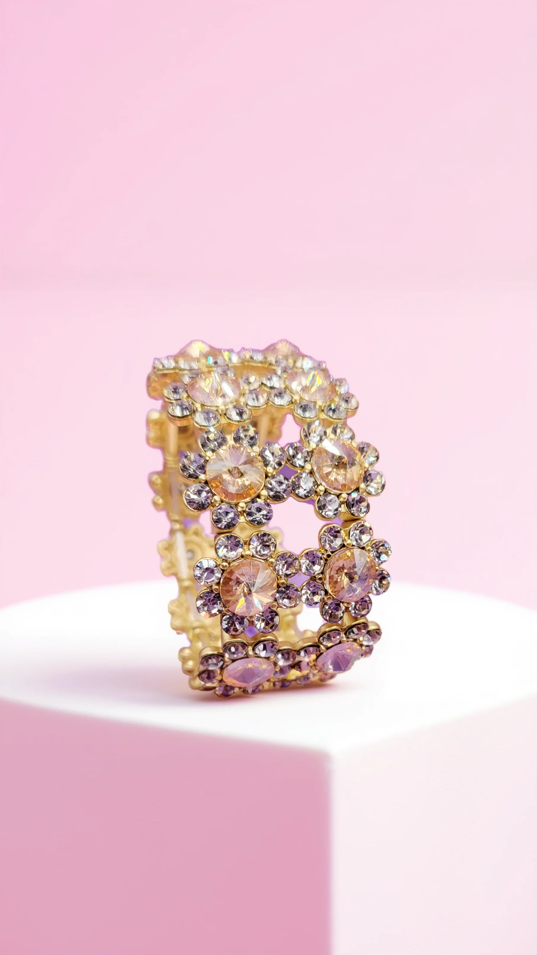 Crystal Flower Cluster Bracelet