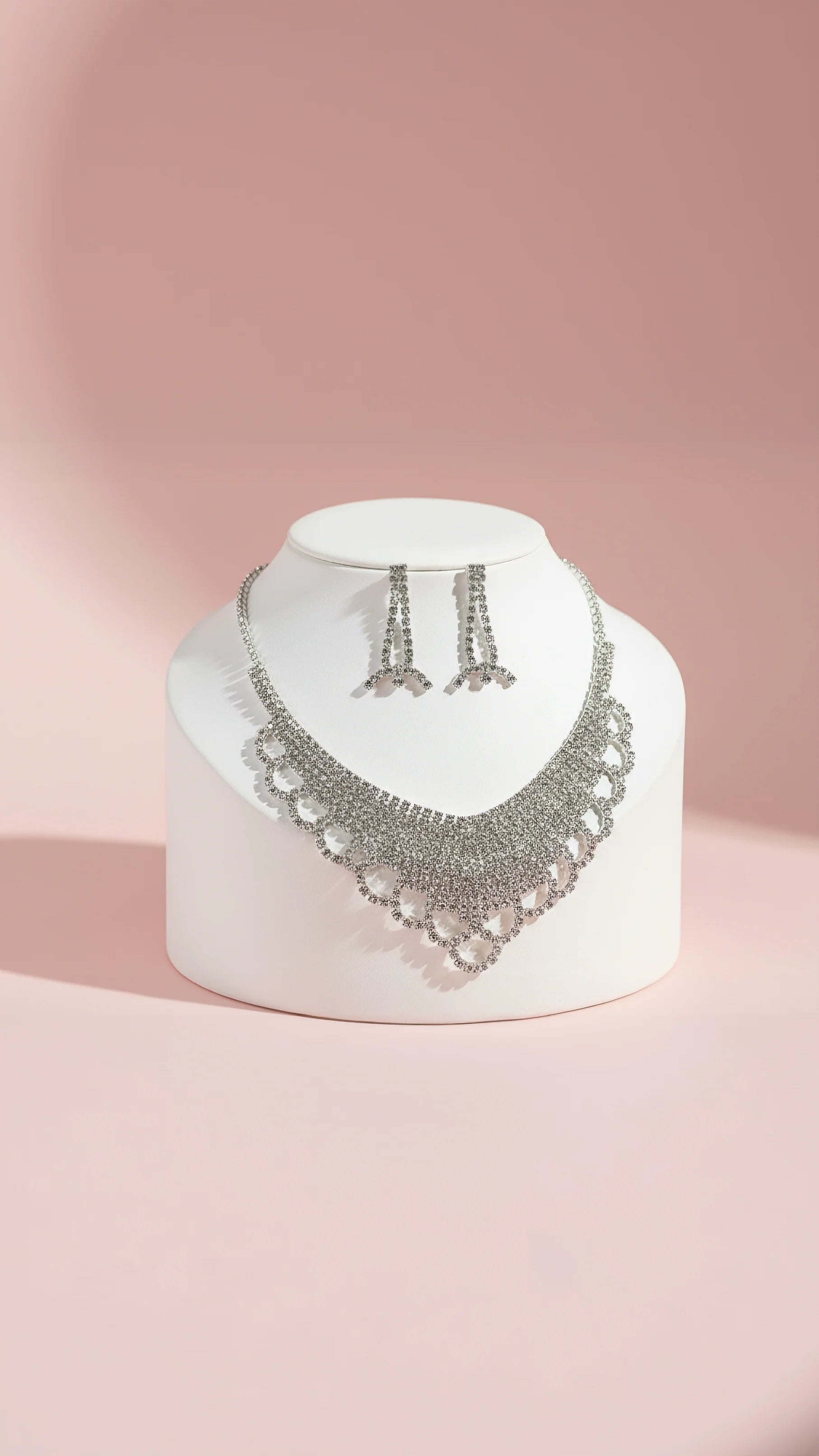 Crystal Collar Necklace & Earrings Set