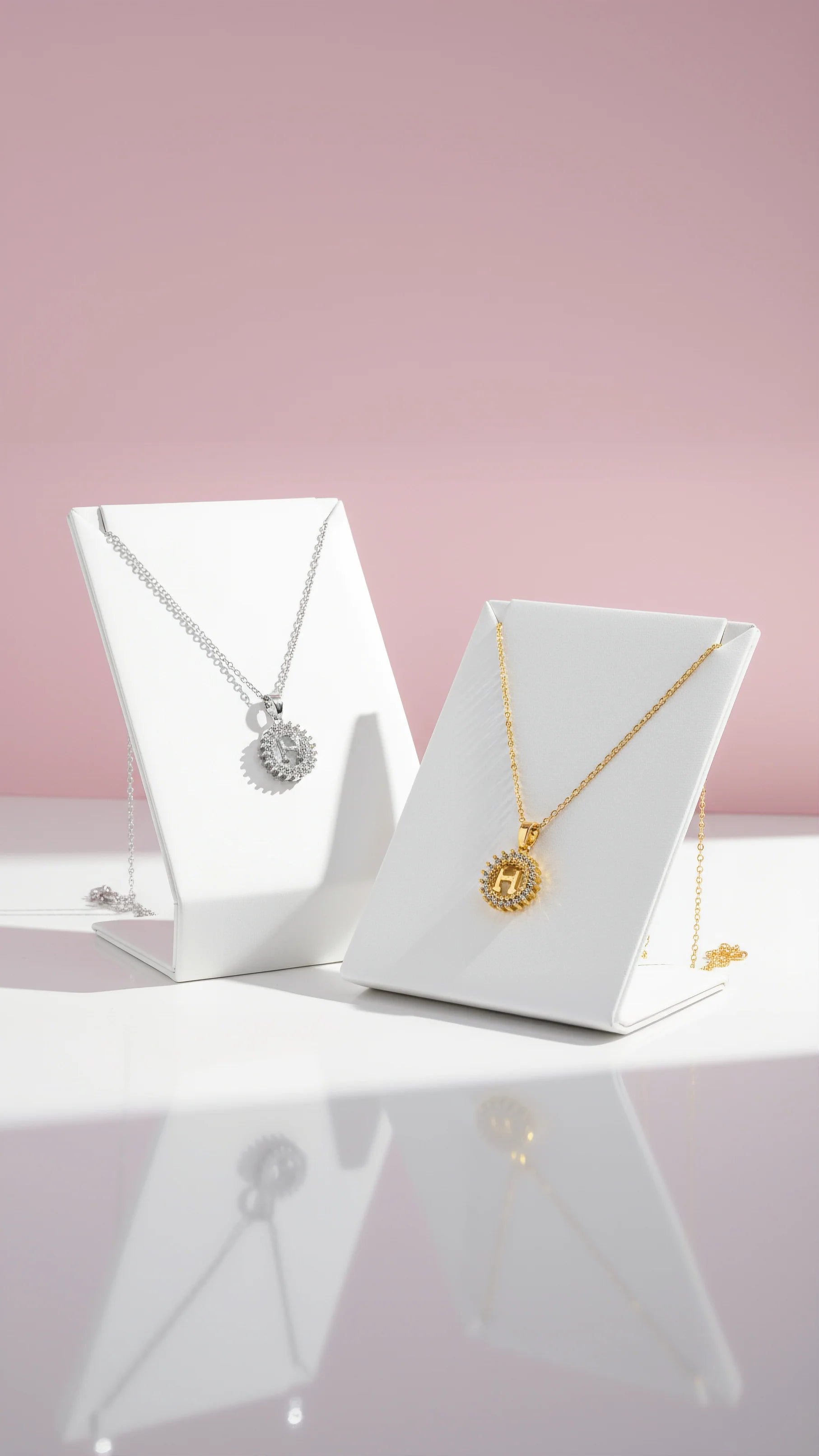 H Initial Crystal Pendant Necklace