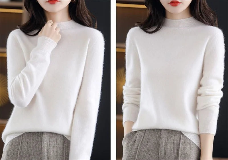 Womens Sweaters 2023 New Fashion Turtleneck Sweater Women Soft Knitted Ladies Sweater Winter Tops Pullover Jumpers Ladies - Amber Fashion UK