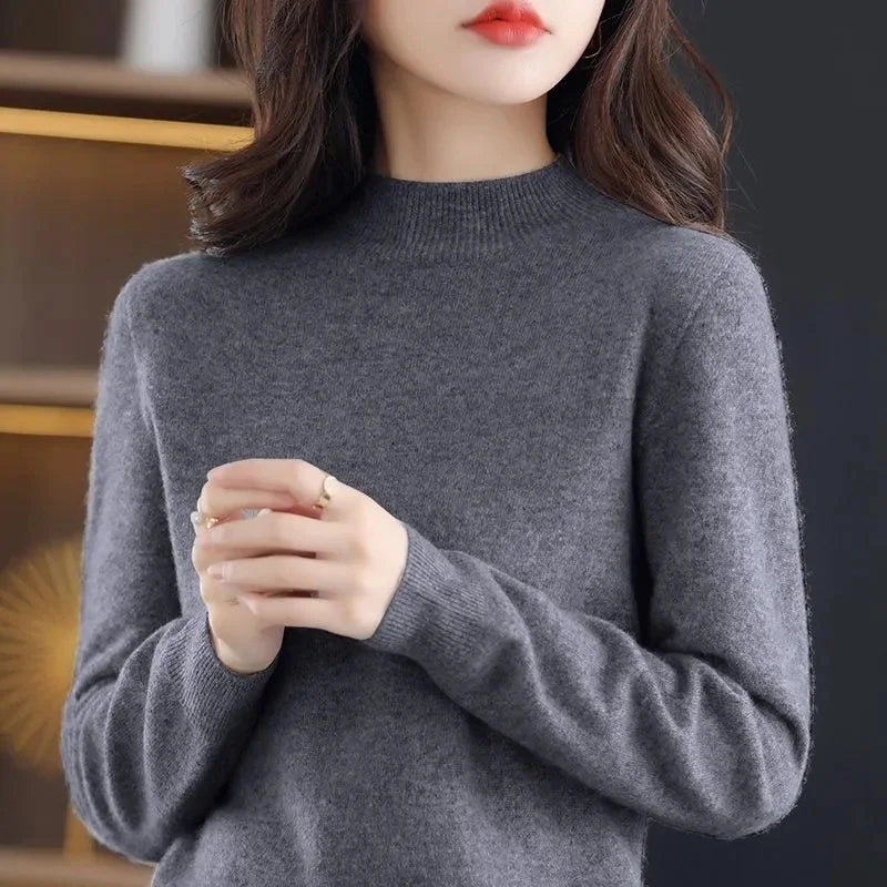 Womens Sweaters 2023 New Fashion Turtleneck Sweater Women Soft Knitted Ladies Sweater Winter Tops Pullover Jumpers Ladies - Amber Fashion UK