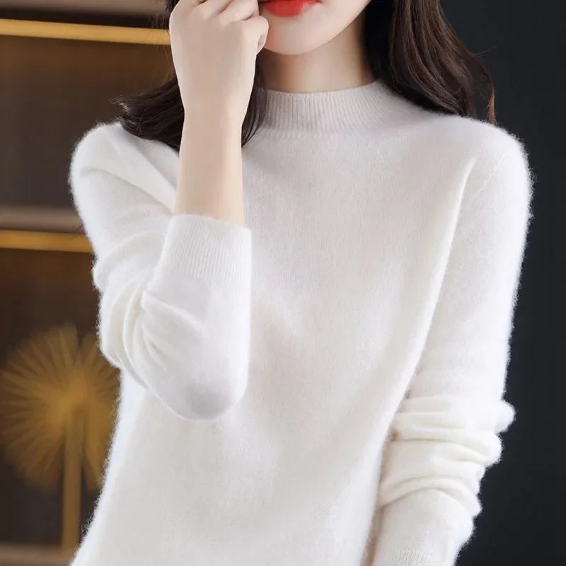 Womens Sweaters 2023 New Fashion Turtleneck Sweater Women Soft Knitted Ladies Sweater Winter Tops Pullover Jumpers Ladies - Amber Fashion UK