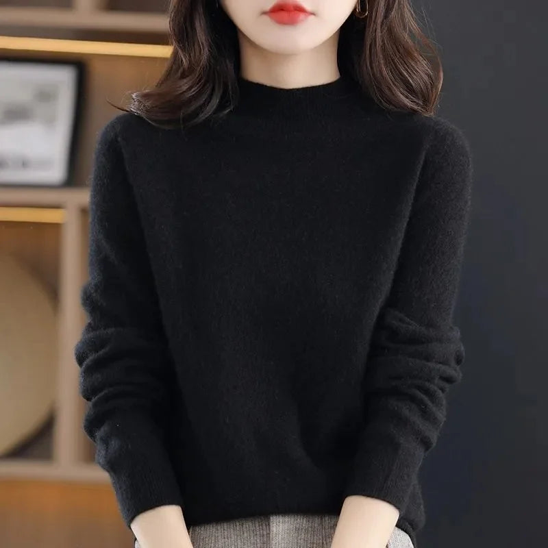 Womens Sweaters 2023 New Fashion Turtleneck Sweater Women Soft Knitted Ladies Sweater Winter Tops Pullover Jumpers Ladies - Amber Fashion UK