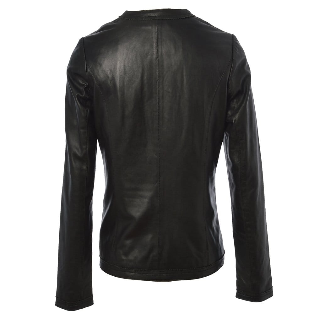 Women Motorcycle Leather Jacket | Black