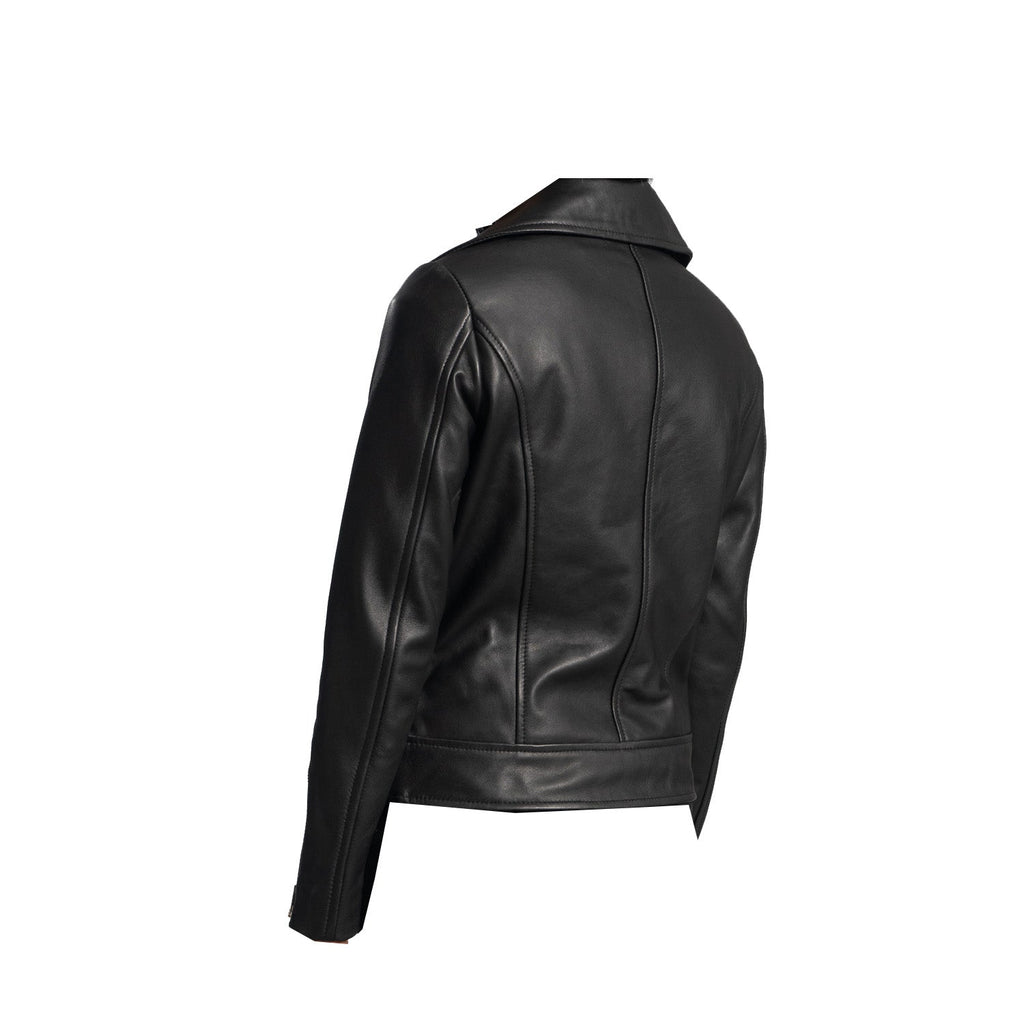 Women Asymmetrical Leather Jacket | Black