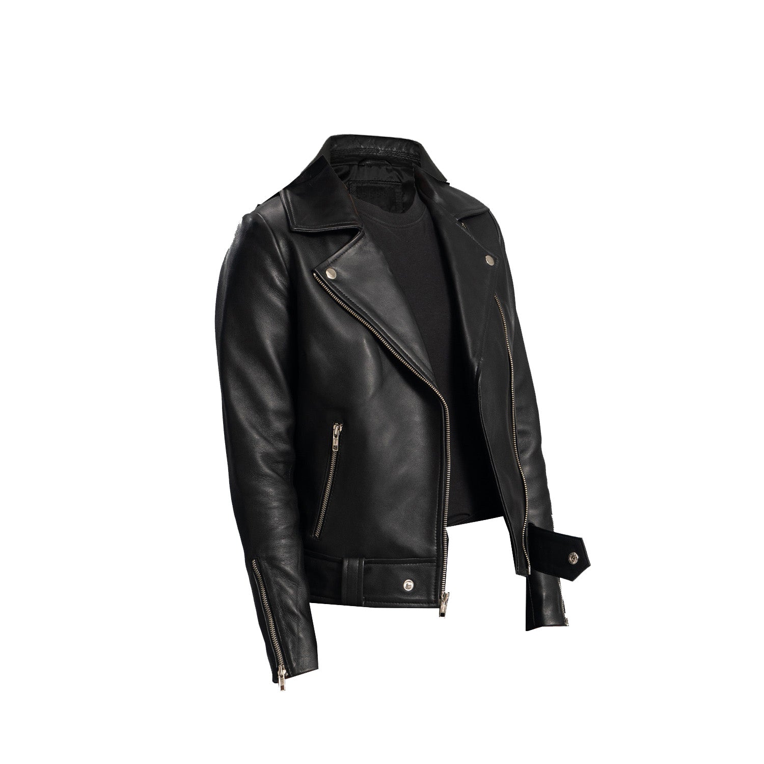 Women Asymmetrical Leather Jacket | Black