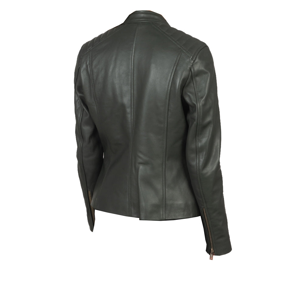 Women's Genuine Leather Jacket | Green