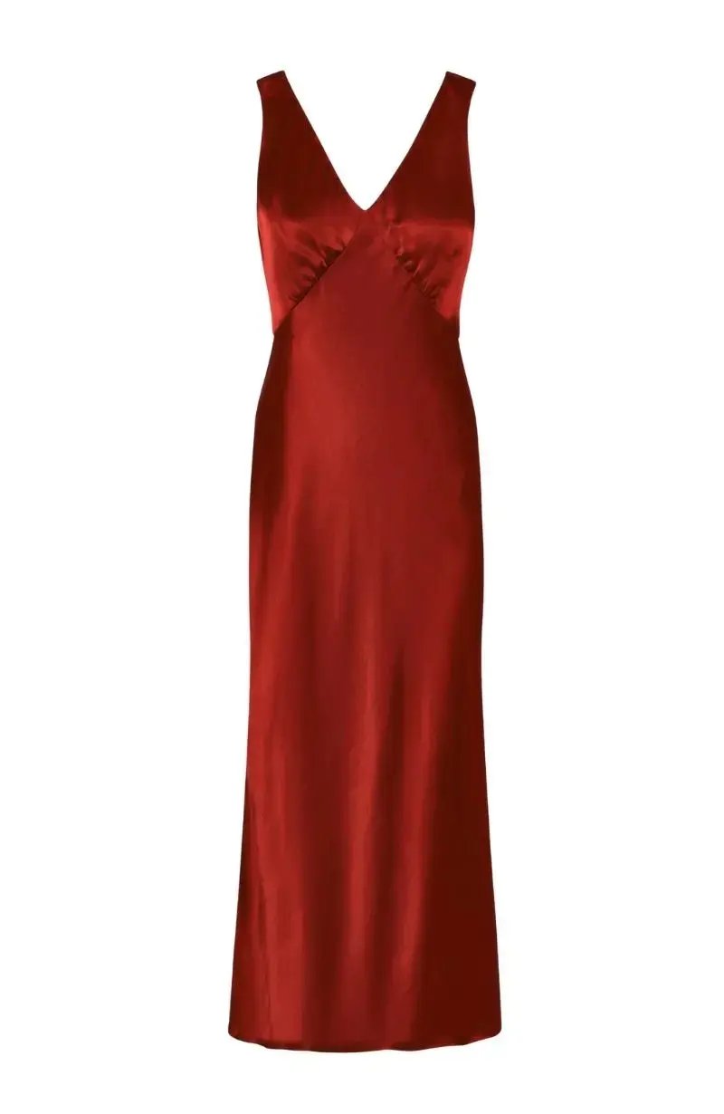 Amelia Midi Dress in Chilli Red
