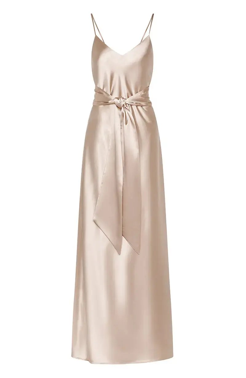 Brooklyn Dress in Champagne Satin
