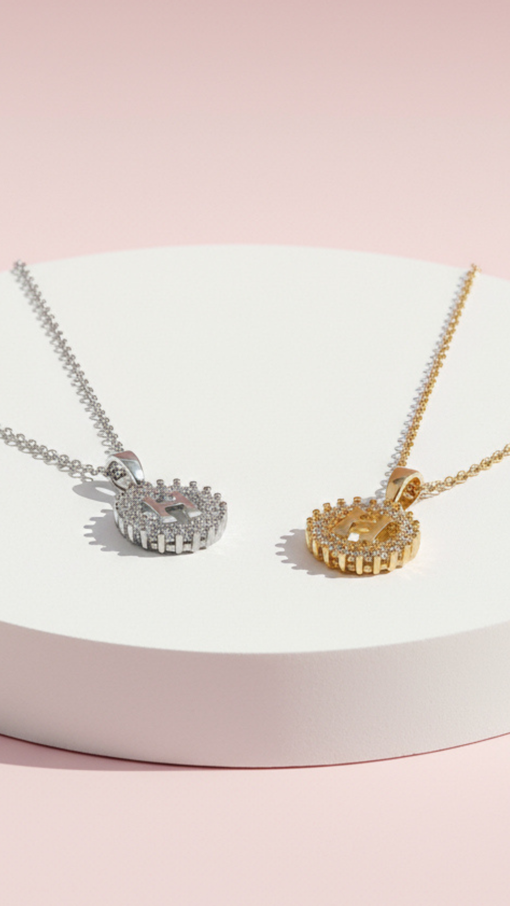 H Initial Crystal Pendant Necklace