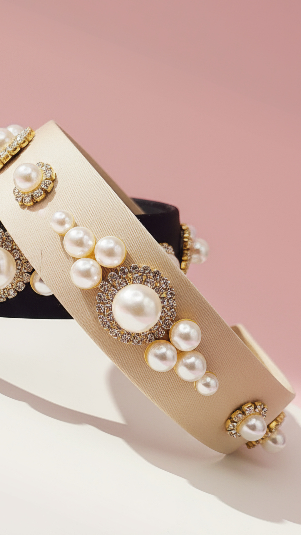 Pearl Crystal Cluster Hair band