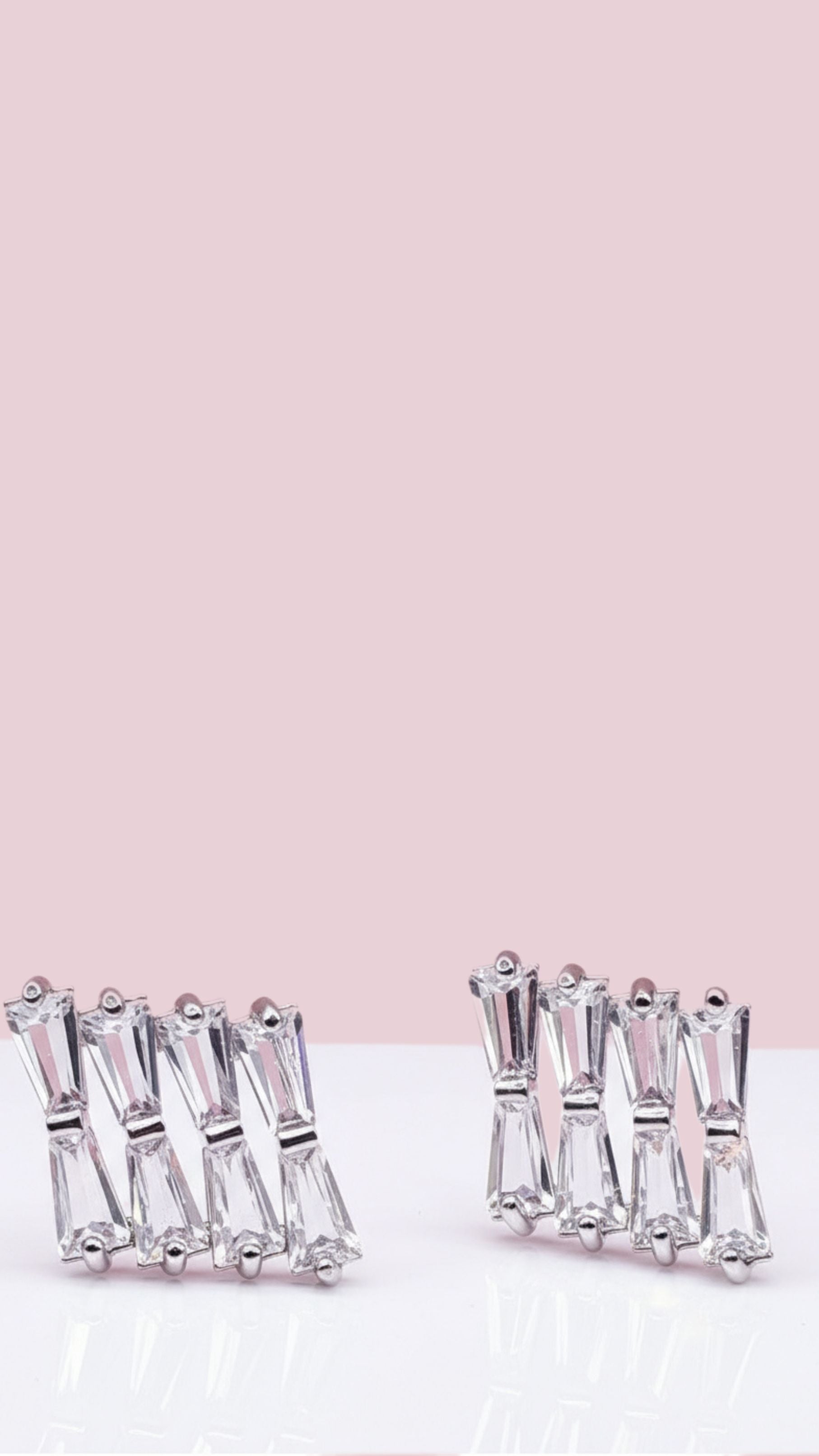 Baguette Cut Crystal Stud Earrings