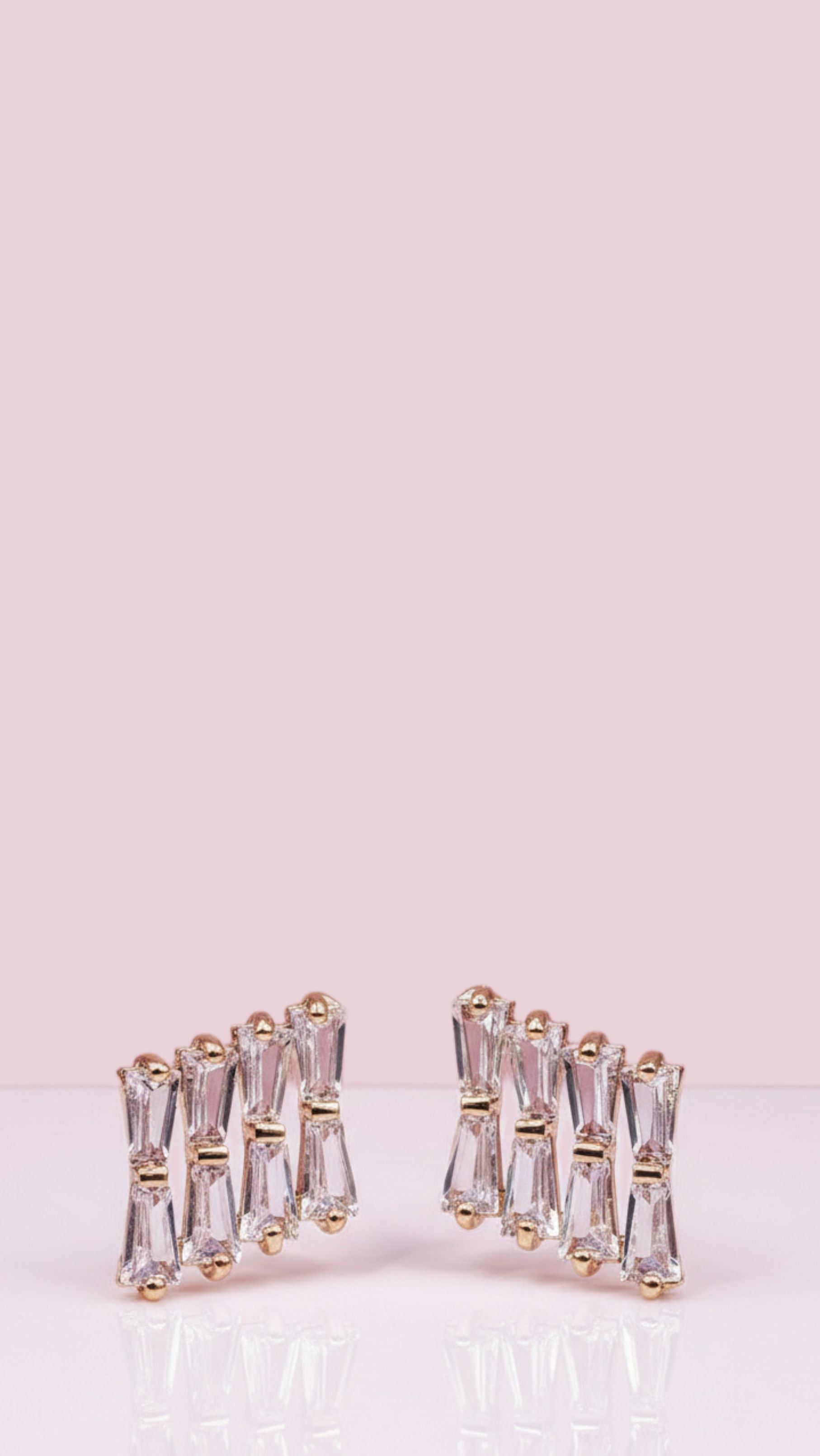 Baguette Cut Crystal Stud Earrings