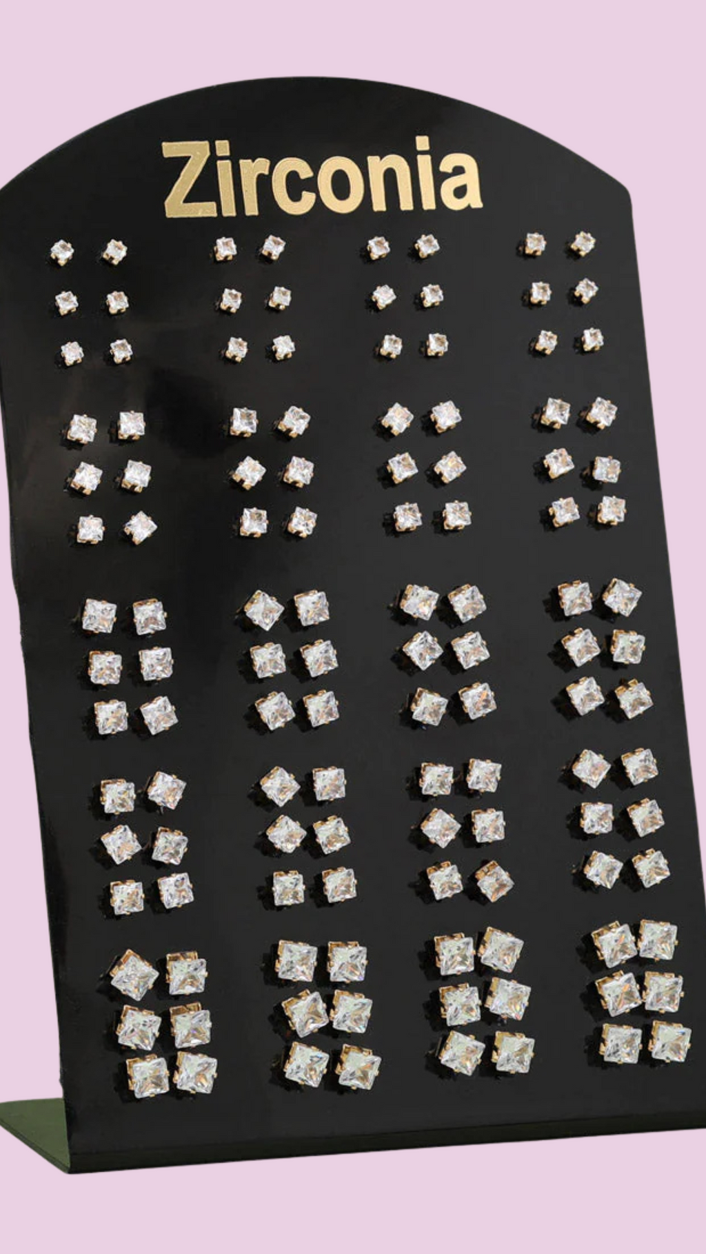 60 Pairs Zirconia Crystal Stud Earrings