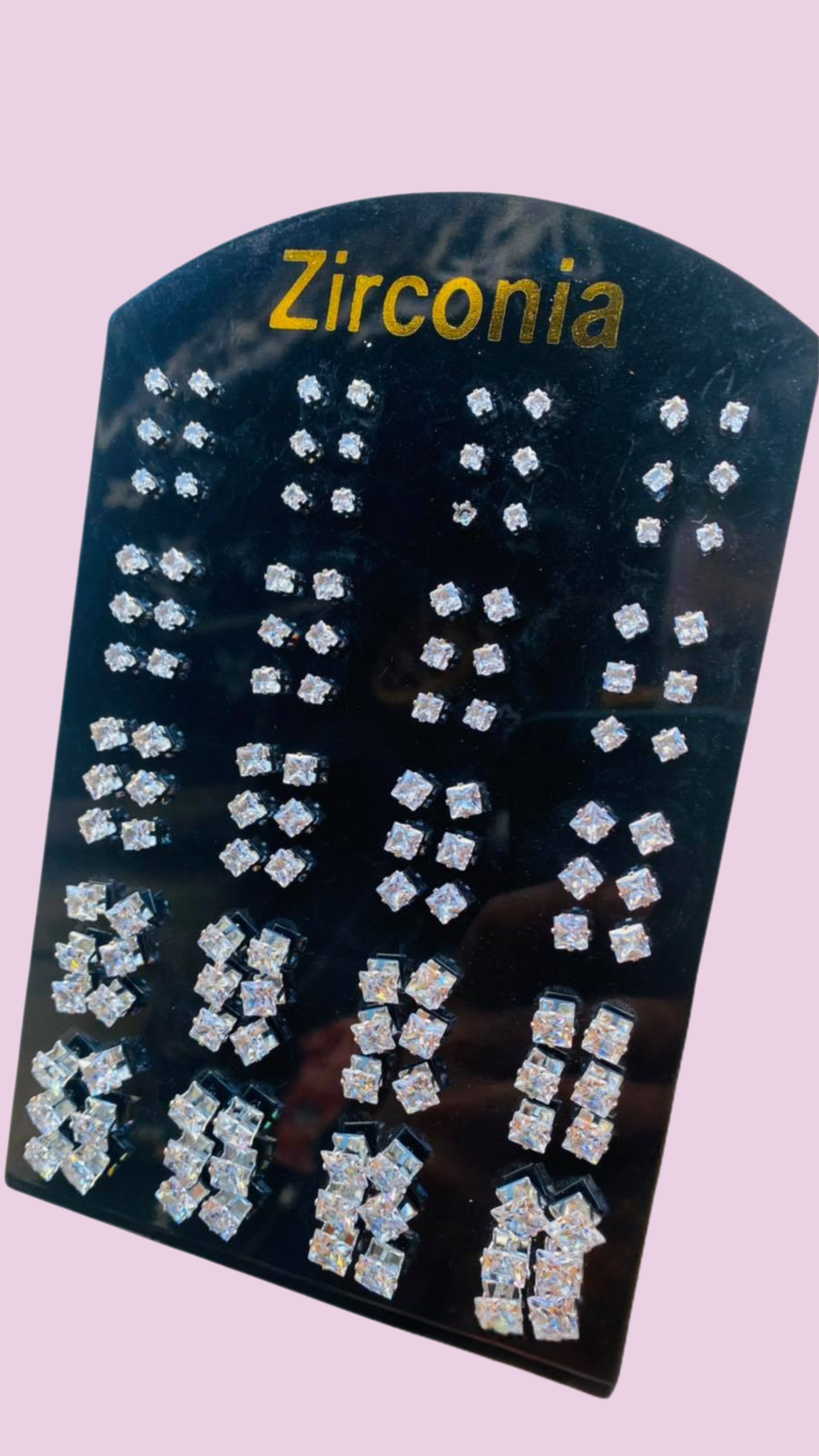 60 Pairs Zirconia Crystal Stud Earrings