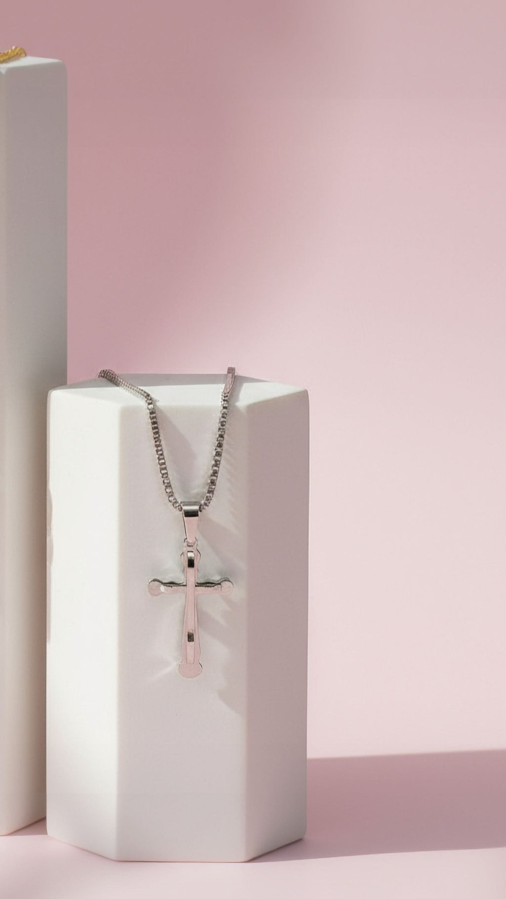 Curved Cross Symbolic Necklace