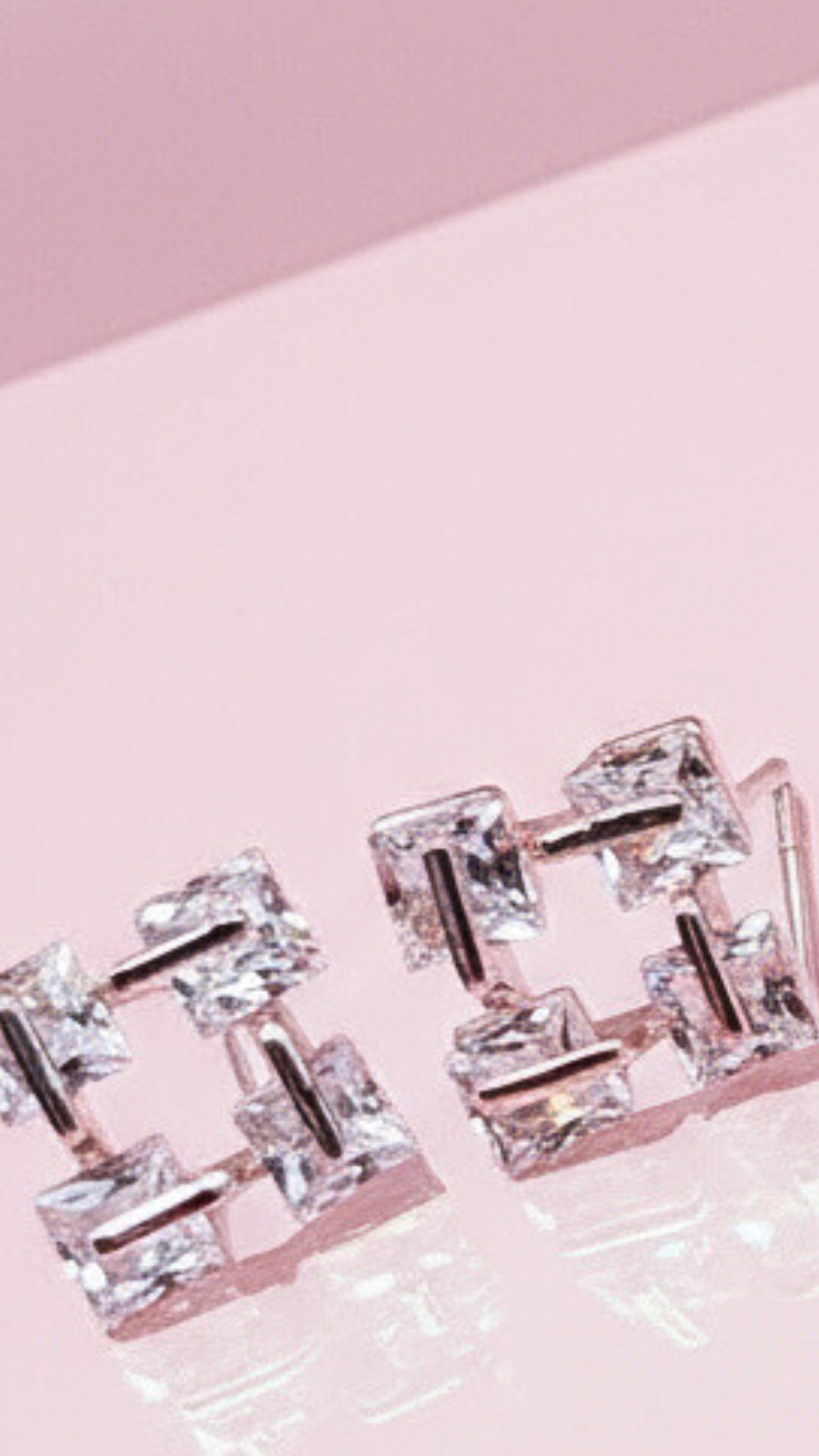 Square Cut Crystal Stud Earrings