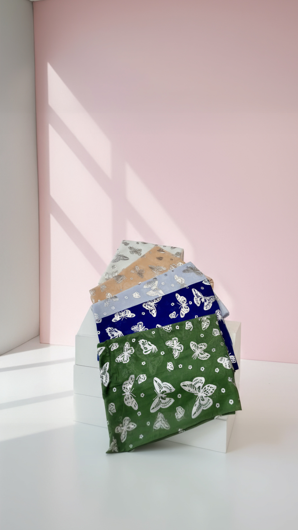 Butterfly Shimmer Silver Foil Scarf Pack of 12