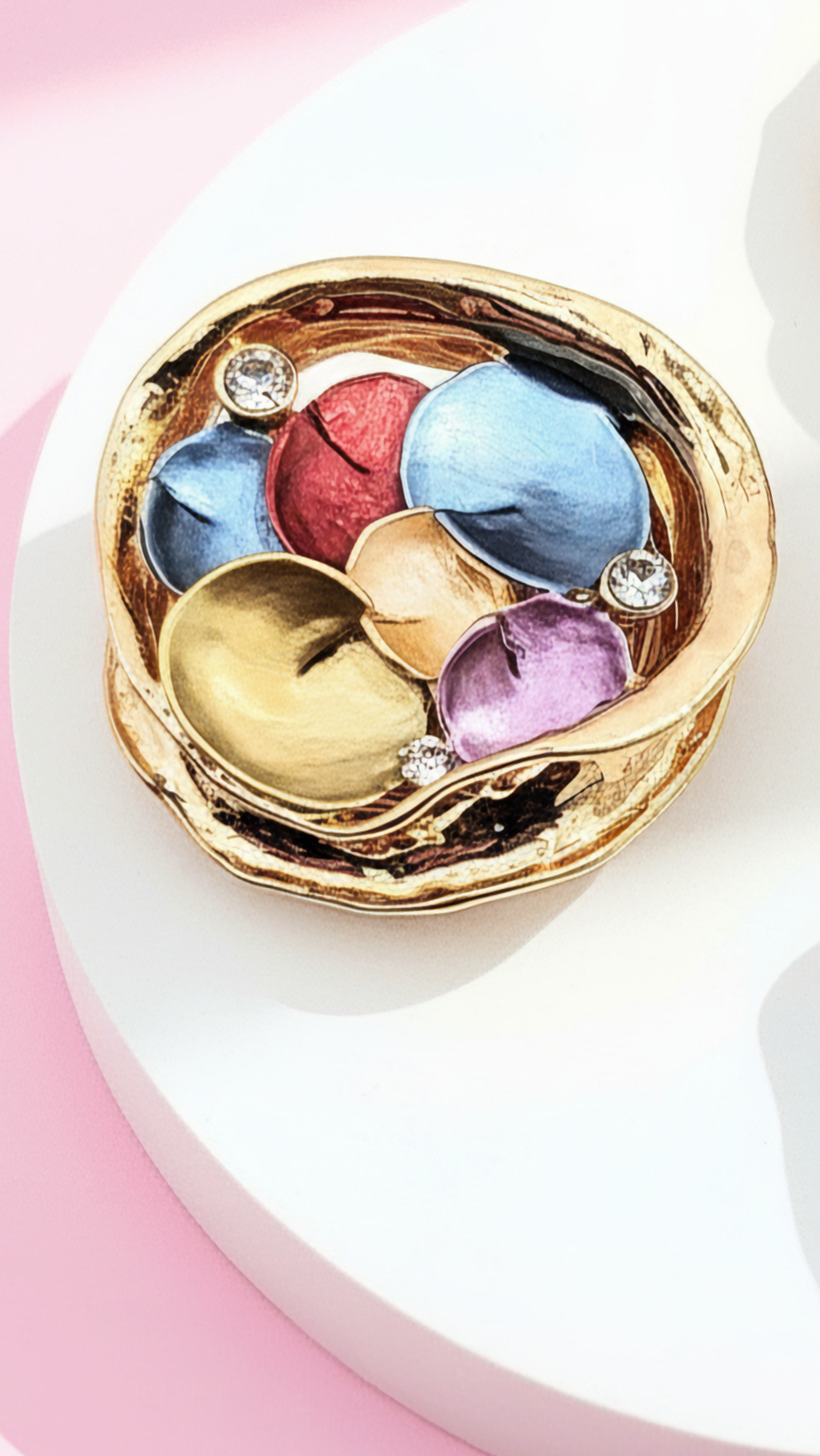 Abstract Magnetic Crystal Cluster Brooch