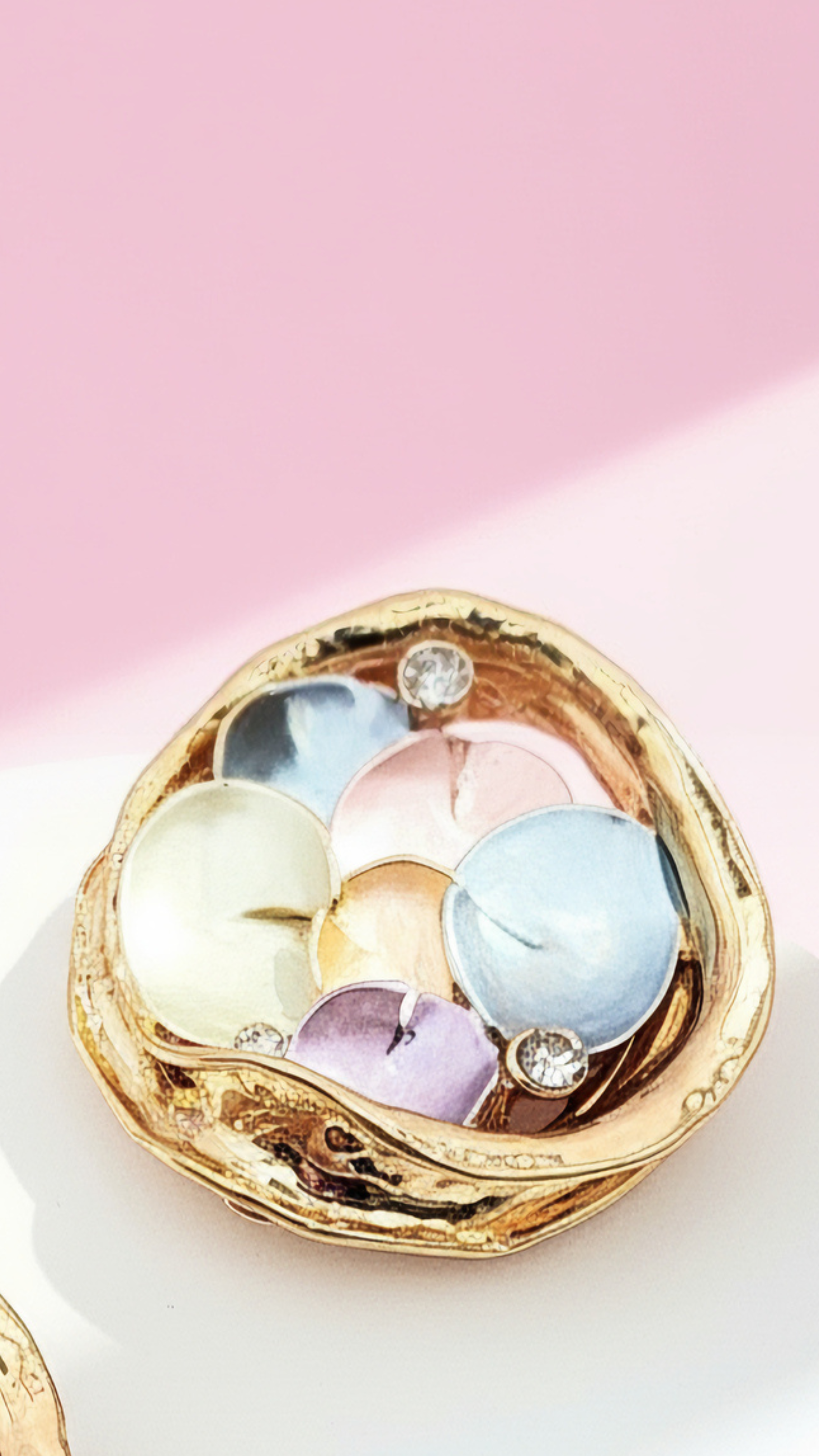 Abstract Magnetic Crystal Cluster Brooch