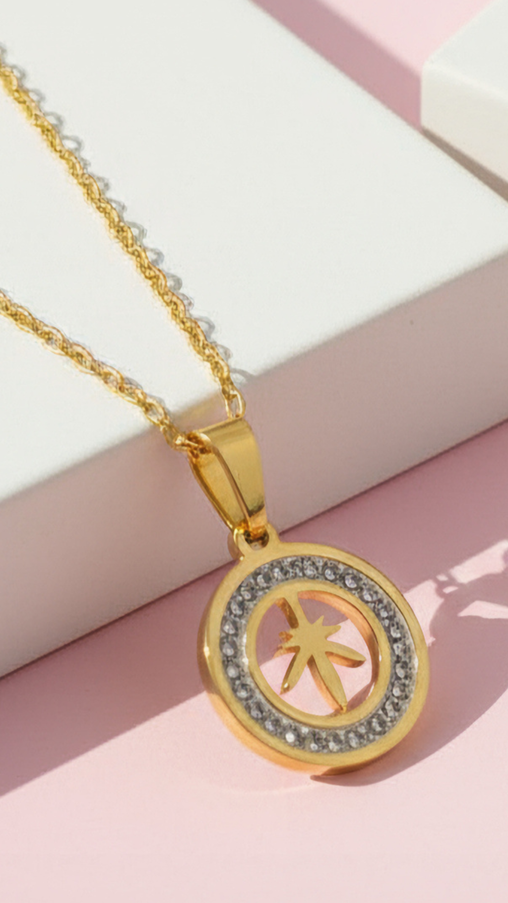 Pavé Crystal Leaf Pendant Necklace