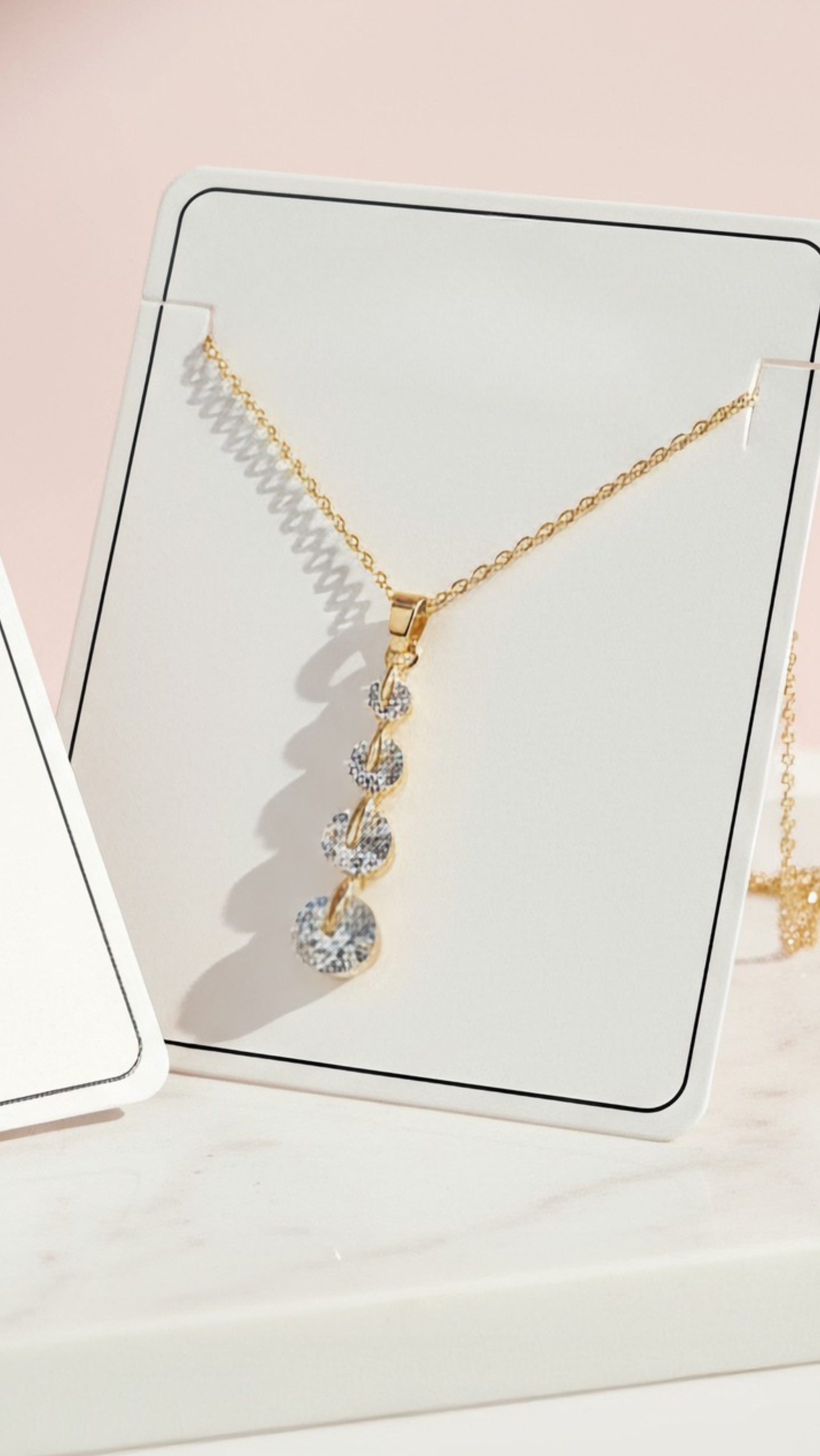 Tiered Round Cut Crystal Pendant Necklace